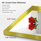 Gold Bathroom Mirror, 60x40 Inch Rectangular Framed Mirror, Large Wall Mounted Bathroom Vanity Mirror Over Sink for Bedroom,Restroom, Living Room, Hangs Vertically or Horizontally