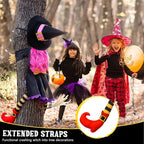 POPGIFTU 51" Halloween Crashing Witch Decoration – Pink Flying Witch for Tree, Yard, Porch, and Indoor Outdoor Halloween Décor