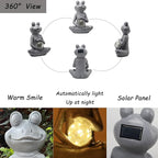 Solar Frog Garden Figurines Solar Lights Yoga Frog Statue for Outdoor Garden Patio Yard Frog Decor Gifts for Women Grandma Mother's Day Birthday Gifts