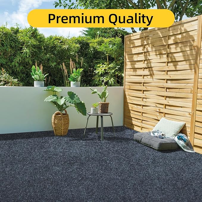 Marine Carpet,6 FT x 18 FT Dark Gray Indoor Outdoor Carpet 0.2" Thick Boat Carpet with Water-Proof TPE Backing, Non-Slide Outdoor Marine Carpet Roll for Home, Patio, Porch, Deck