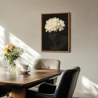 Framed Wall Art for Living Room – Vintage White Hydrangea Oil Painting Canvas Prints, Aesthetic Bedroom Wall Art, Kitchen Decor for Shelves, Bathroom Office Artwork Wall Decor – 16x24in