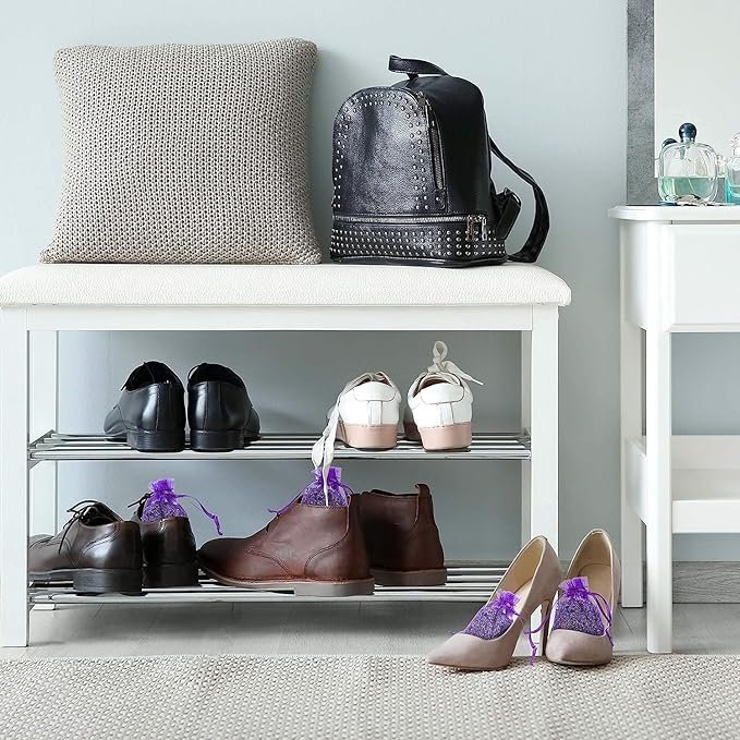 French Lavender Sachets for Drawers and Closets Fresh Scents, Set of 24, Home Fragrance Sachet for Wardrobes Closets, Purple, LV-C-24-1