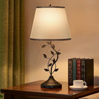 Kakanuo Table Bedside Lamp with USB C Charging Port, Grey Traditional Nightstand Lamp for Living Room, Desk Lamp Large Retro Table Lamp for Bedroom