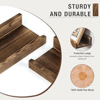 Fun Memories Picture Ledge Shelf for Wall, 36 inch Pine Wood Nursery Book Shelves Set of 2- Wall Book Shelves for Kids Room, Home Decor - Kitchen Spice-Carbonized