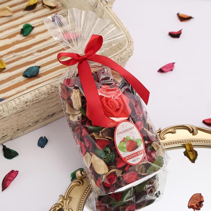 Potpourri Bags,Home Fragrance Sachet Petal,Potpourri Bowl Filler,vase Filler for Families, Weddings, Cars, Coffee Shops, etc Decoration, 2 Bags/10oz (Strawberry)