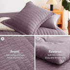 CozyLux Full Size Comforter Sets with Sheets Seersucker 7 Pieces Dusty Purple Bed in a Bag Textured Luxury Soft Bedding Set with Down Alternative Comforter, Sheets, Pillowcases & Shams for All Seasons