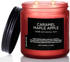 M&SENSE Caramel Apple Pie Candles for Home Scented, Natural Soy Wax 11.6oz Long Lasting 70 Hours Clean Non Toxic Large 2 Wick Candle Gifts for Thanksgiving Housewarming