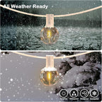 50FT LED G40 Globe String Lights White, Shatterproof Outdoor Patio String Lights 2200K with 50+2 Dimmable Edison Bulbs, Backyard Outdoor Hanging Lights, Bistro Waterproof for Balcony Party Wedding