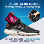 SmellWell - 3-Pack Scented Shoe Deodorizer Inserts - Odor Eliminators - Activated Bamboo Charcoal + Minerals - Natural Freshenes for Shoes, Bags, Gloves - 6 x 1.8oz Original Size Black Zebra