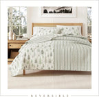 Great Bay Home 3-Piece Reversible Forest Cabin Bedspread King Quilt. All-Season, Comfortable, Soft Quilt Set - Truckee