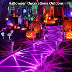 DenicMic Halloween Solar Lights Outdoor 10 Pack Purple LED Waterproof Yard Garden Patio Backyard Pathway Walkway Landscape Path Lawn Outside Halloween Decorations Outdoor