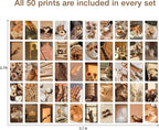 Y2K BOO Brown Sunshine Wall Collage Kit - 50pcs Aesthetic Posters for Room Decor, Warm and Cozy Wall Art, Perfect for Teen Girls' Bedrooms, Trendy Brown Aesthetic