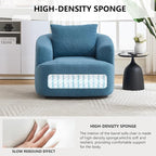Swivel Accent Chair,360° Rotating Barrel Chair,Teddy Fleece High-Resilience Sponge Single Sofa, Easy Assembly for Living Room, Bedroom, Apartment Blue