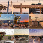 Svater 96 FT Outdoor String Lights 2W, Patio Light for Outside with 32 Antique S14 Plastic LED Bulbs, IP65 Waterproof Hanging Cafe Market Lighting, ETL-Listed Dimmable Warm White 2700K (48 FT x 2)