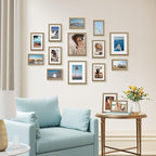 Vittanly 15 Pack Picture Frames Collage Wall Decor, Multi Sizes Including 3pcs 8x10, 6pcs 5x7 and 6pcs 4x6 Photo Frames, Gallery Frame Set for Wall or Tabletop Display, Olive Brown