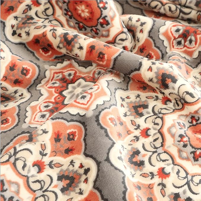 UKELER Floral Sherpa Throw Blanket Queen Size 80'' x 90'', Southwestern Throw Blanket for Bed/Couch/Sofa/Camping, Great Gift for Mother's Day, Father's Day, Thanksgiving, Christmas