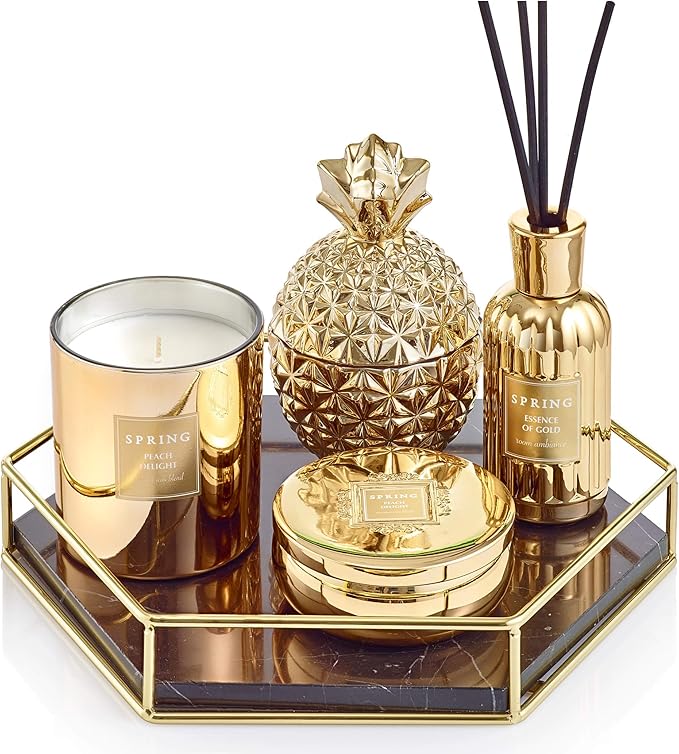 SPRING Fragrance Reed Diffuser Set | 6.1 oz (180ml) | Fragrance Made in France | Home Décor | Scented Aromatic Oil | Room Air Freshener White Flower | Lily, Jasmine, Lily of The Valley and Tuberose