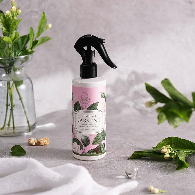 ROMIIE ZOI Room Spray Air Freshener, Fabric linen Spray air Freshener with Natural Plant Extract Scented Room Spray for Home Fragrance - Jasmine - 8.5 FL OZ