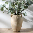 Ceramic Flower Vase Home Decor - Farmhouse Flower Vases Rustic Vintage Style Aesthetic Modern for Table Living Room Kitchen Bedroom Decoration House Desk Decorative Accessories Gift (Clay)