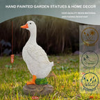 Elenon Goose Statue Garden Decorative, 11 inch High Adorable Flower Bed Outdoor Decor, Yard Patio Art Decor Sculptures Table Ornament