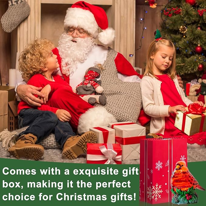 Christmas Snow Globes Cardinal Holly Music Water Lantern Holiday Decorations Gifts for Family Children or Friends