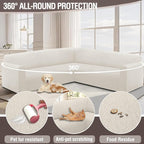 HDCAXKJ Sectional Couch Cover L Shape Stretch Sofa Covers Washable Jacquard Corner Couch Slipcover Non Slip Sectional Slip Cover U Shaped Furniture Protector for Pets Dogs (White, Small)