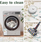 jinchan Round Rugs 5ft Ivory Botanical Birds Print Machine Washable 5' Circle Nature Plants Modern Soft Non Slip Throw Area Rugs Ultra Thin Low Pile Carpet for Entryway Bedroom Kitchen Kids Room