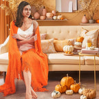 inhand Fall Throw Blanket Burnt Orange Halloween Decor for Couch, Soft Living Room Home Decor Knitted Blanket, Outdoor Lightweight Autumn Blanket, Farmhouse Warm Fall Decoration Indoor, 50"x60"