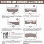 HDCAXKJ Sectional Couch Cover L Shape Stretch Sofa Covers Washable Jacquard Corner Couch Slipcover Non Slip Sectional Slip Cover U Shaped Furniture Protector for Pets Dogs (Apricot, Medium)