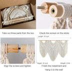 Achart Macrame Wall Hanging Large- Boho Wall Decor- large wall art- Wall Decor Living Room- Macrame Tapestry Boho Decor for Bedroom (Beige-V)