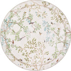 jinchan Round Rugs 6ft Ivory Botanical Birds Print Machine Washable 6' Circle Nature Plants Modern Soft Non Slip Kids Throw Area Rugs Ultra Thin Low Pile Carpet for Living Room Bedroom Dining Room