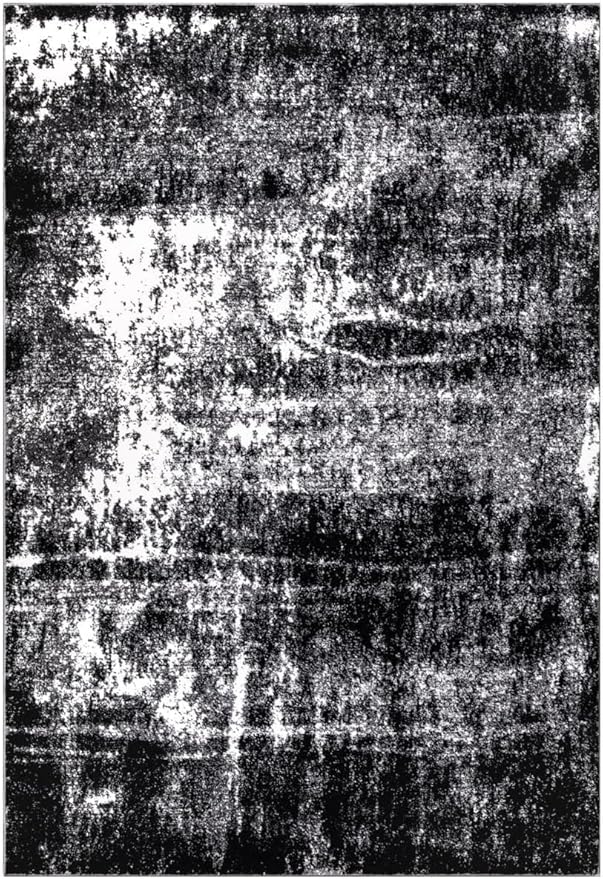 Keen Home Design Area Rugs - 4x6 Non-Shedding, Abstract Rugs for Kitchen, Living Room, Bedroom, Dining Room, Entryway - Size: 4' x 6', Abstract Black
