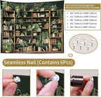 HVEST Green Plant Bookshelf Tapestry Book on Bookshelf and Plant Potted Tapestry Wall Hanging Reading Wall Decor for Study Room Bedroom Living Room College Dorm, 60L x 80W Inches