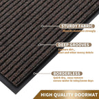 Yimobra Front Door Mat Outdoor Indoor Entrance, 100% Waterproof All-Season All Weather Doormat, Welcome Matt Outside Entry, Non Slip, Low Profile, Heavy Duty Patio Porch Floor Mats,36 x 24