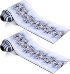 Jetec 2 Pcs Christmas Village Accessories Christmas Brick Snow Road Village Street Mat Decorations Snow Brick Mat for Home Garden Landscape, 4.7 x 47.2 Inch(Fresh Style)