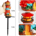Dazzle Bright Miniature Lighthouse Pathway Decorative Lights, Solar Lights Outdoor Miniature Lighthouse Waterproof Garden Stake Light for Fairy Garden Pathway Lawn Yard Gifts Decoration