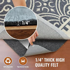Felt Rug Pad, 2 x 3 Ft Rubber Non-Slip Rug Pad Gripper, Keep Rugs Secure and in Place, Extra Strong Under Carpet Mat Cushion - for All Floors