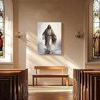 Fantasy Artists Unframed Jesus Christ Wall Art Jesus Walking On Water Canvas Wall Decor Christian Painting Prints Biblical Religious Room Decor for Church Prayer Room Christian School 16" x 24"