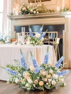 Blue Delphinium Artificial Flowers,6PCS Larkspur Silk Fake Flowers 29.5" Long Stem Faux Hyacinth Flowers for Tall Vase Wedding Home Garden Decor (Blue)