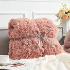 GONAAP Fuzzy Faux Fur Throw Blanket Twin Size Pink Super Soft Cozy Plush Fuzzy Shaggy Blanket for Couch Sofa Bed (Pink, Twin(60"x80"))