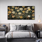 SIGNWIN 36"x72" Extra Large Framed Wall Art Whimsical Dandelion Field in Yellow and Green, Playful Botanical Print for Home Living Room Bedroom Decor (Frame Assembly Required)