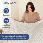 Full Sheets Set 6 Piece - Includes 4 Pillowcases - Bed Sheets Full Size - Soft Hotel Luxury Bedding - Cooling, Comfy & Breathable - 1 Flat & 1 Fitted & 4 Pillowcases w/ Deep Pockets - Beige Stripes