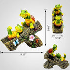 Garden Turtle Figurines Outdoor Decorations, Solar Statue Sweet Frog Face Turtles Decor with 4 LED Lights, Unique Garden Art Resin Statue Gifts for Patio Lawn Porch Yard