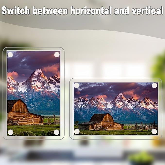 HELPLEX Acrylic Fridge Magnetic Frame, 6 Pack Polaroid Magnet Frame 2.36 x 3.54 Inch Double Sided Refrigerator Magnet Picture Frame for Fujifilm Instax Mini, Clear Photo Display Frames