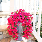 Faux Bougainvillea Artificial Flowers Plants for Outdoors Outside Decoration, 2 PCS Fake Flowers Silk Long Trailing Vines UV Resistant Realistic for Front Door Porch Planter Urn Patio Balcony Hot Pink