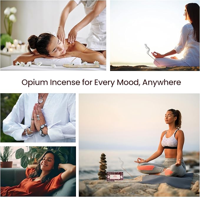 Satya Opium Incense Sticks, Satya Bng (Bangalore) Insenses 15gmx12 Pack with Raajsee Incense Holder Bundle, Satya Nagchampa Natural Incense