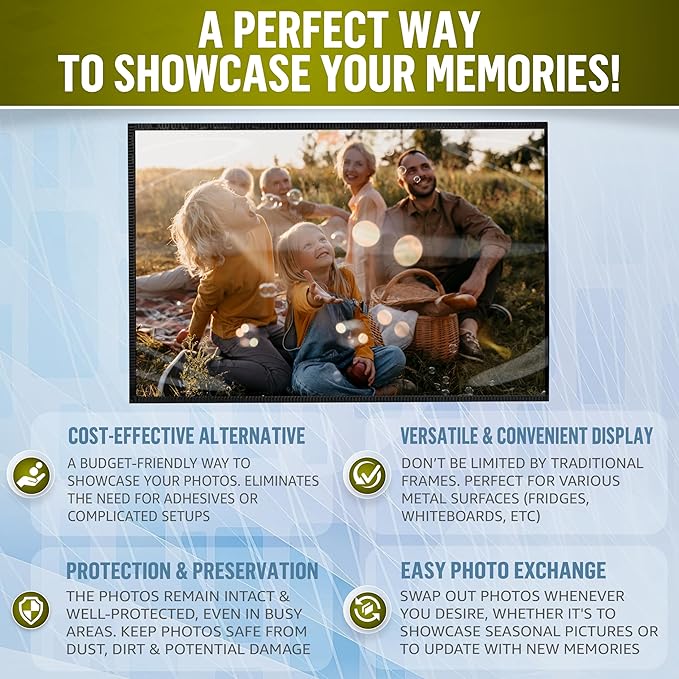 15 Pack 2.5x3.5 Magnetic Picture Frames for Refrigerator Wallet Sized - Small Magnet Picture Frames for Fridge Magnetic Photo Sleeves Locker Magnet Frame Magnetic Photo Pockets Magnetic Picture Holder