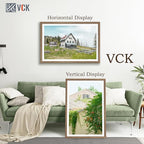 VCK 27x40 Poster Frame 3 Pack - Brown Walnut, Natural Textured Solid Wood Picture Frame, Wall Mounting Hanging