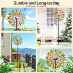 Lairander Butterfly Outdoor Wind Spinners, 84'' Large Garden Wind Spinner, Metal Yard Art Wind Sculptures & Spinners, Garden Decor for Outside Yard Ornaments Clearance Gift for Family