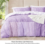 Love's cabin Lavender Full Comforter Set - Full Size Comforter Set, 3 Pieces Cute Floral Bedding Sets for All Seasons,1 Soft Reversible Botanical Flowers Comforter and 2 Pillow Shams